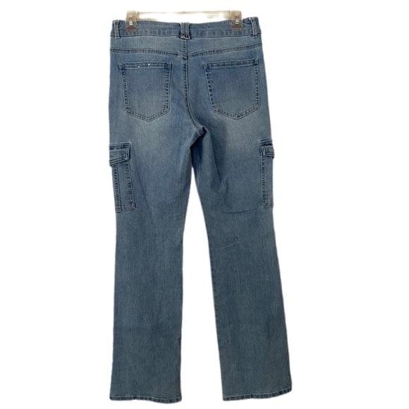 d. jeans Bootcut Cargo Jeans Light Wash Mid Rise Size 6 - Picture 2 of 11